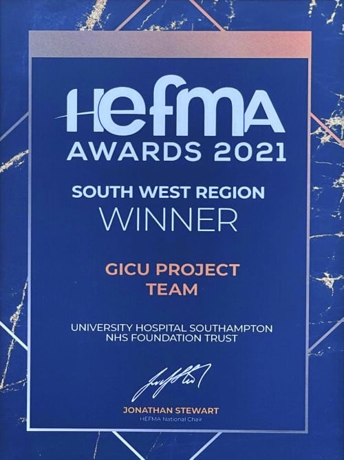 Featured image for “Southampton GICU Wins HFEMA award”
